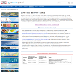 Informacje o dostępności usług powiatowych w serwisie geoportal gov