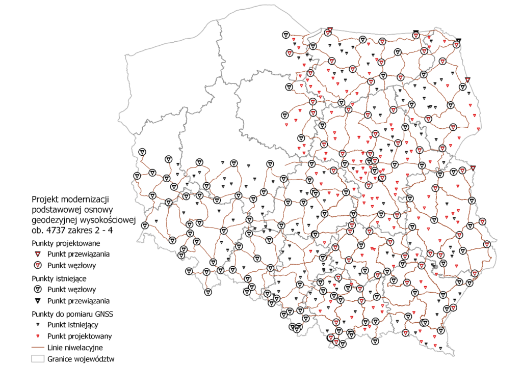 przedstawia projekt modernizacji podstawowoej osnowy geodezyjnej wysokościowej