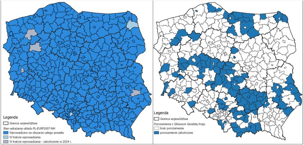 Ilustracja przedstawia stan wdrożenia PL-EVRF2007-N w BDSOG