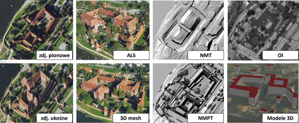 Ilustracja prezentuje nowe dane fotogrametryczne dla Malborka