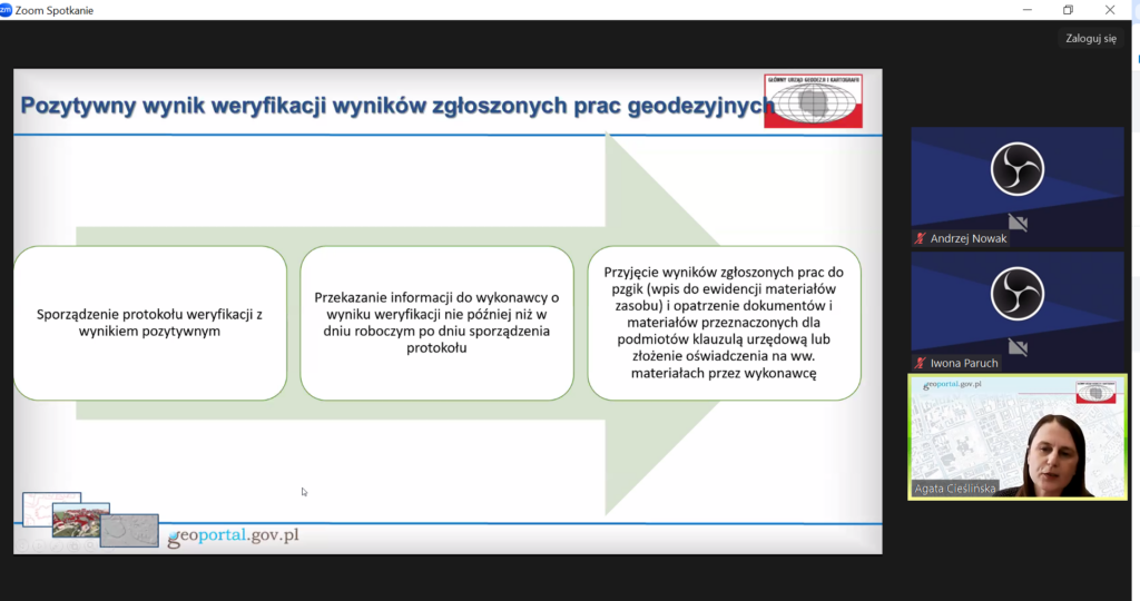 4. Ilustracja przedstawia zrzut ekranu z aplikacji ZOOM ukazujący szkolenie dla członków SGiK