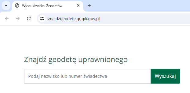 Nowa wyszukiwarka geodetów uprawnionych