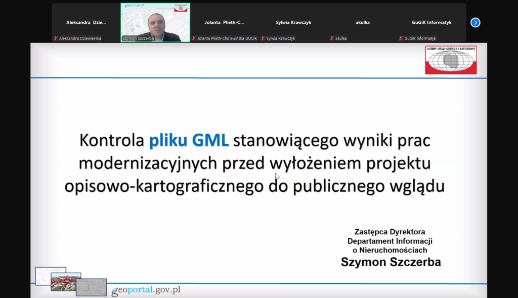 2. ilustracja przedstawia zrzut ekranu z panelem szkoleniowym dotyczącym pliku GML