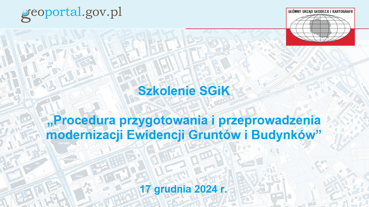 Szkolenie dla Służby Geodezyjnej i Kartograficznej