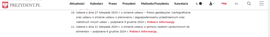 zdj.1 Zrzut ekranu ze strony Prezydent.pl