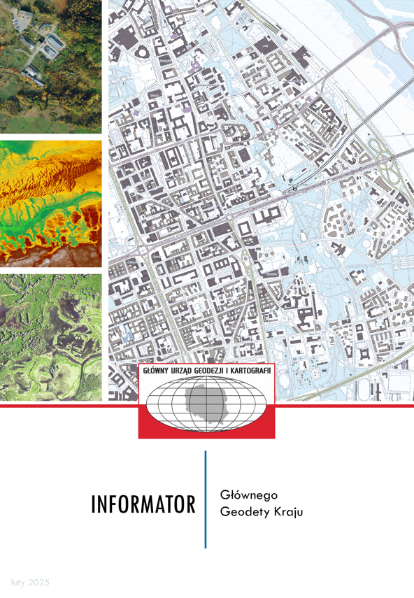 Ilustracja przedstawia stronę tytułową Informatora Głównego Geodety Kraju