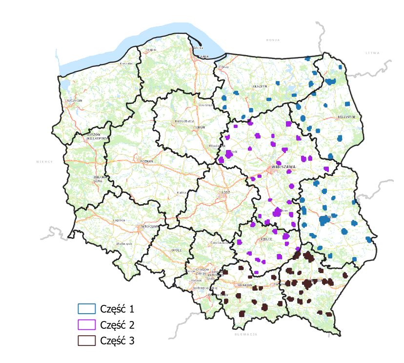 Rys. 2 Ilustracja przedstawia zakres planowanej do opracowania ortofotomapy i danych wysokościowych.