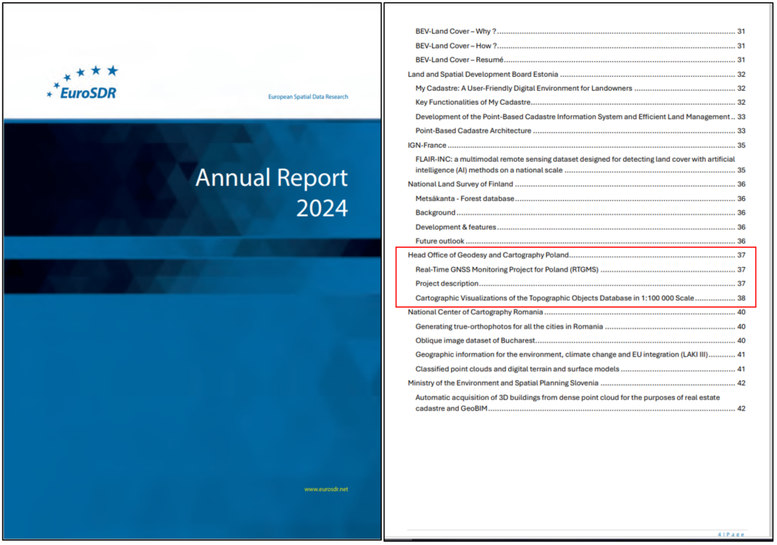 O działaniach GUGiK w 2024 r. w rocznym raporcie EuroSDR